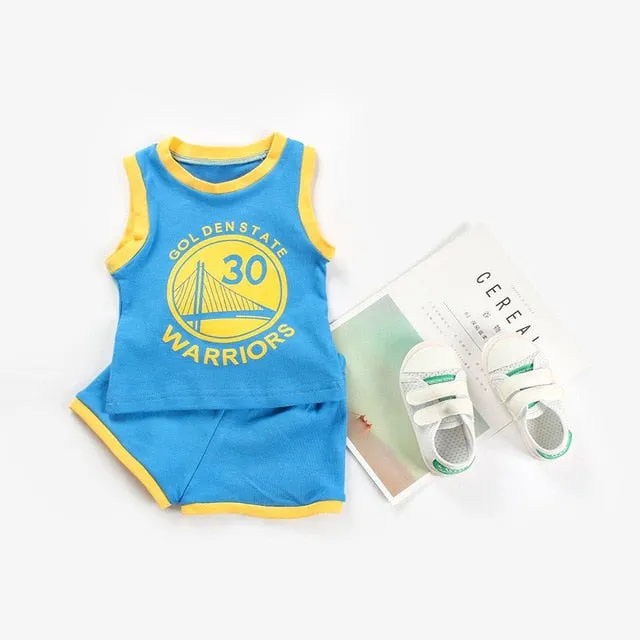 1-3Y Summer Of children's clothes Baby Boy Sport Tracksuit Active Number Sleeveless Tshirt  shorts Toddler Clothing Sets