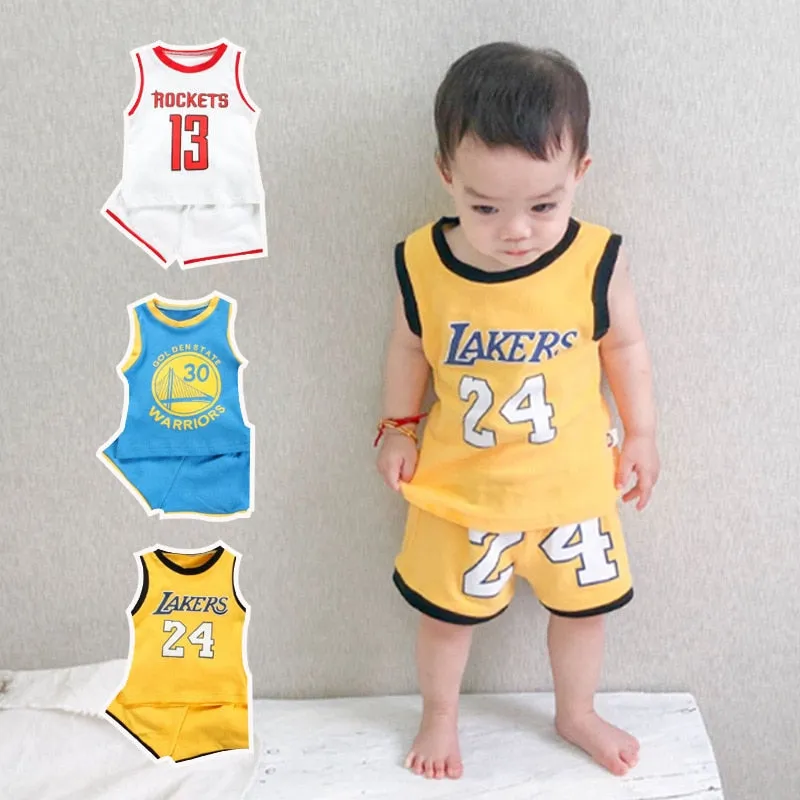 1-3Y Summer Of children's clothes Baby Boy Sport Tracksuit Active Number Sleeveless Tshirt  shorts Toddler Clothing Sets