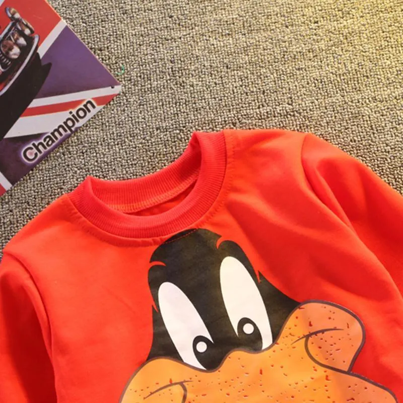 2-piece Cartoon Design Sweatshirts & Pants for Toddler Boy Children's Clothing