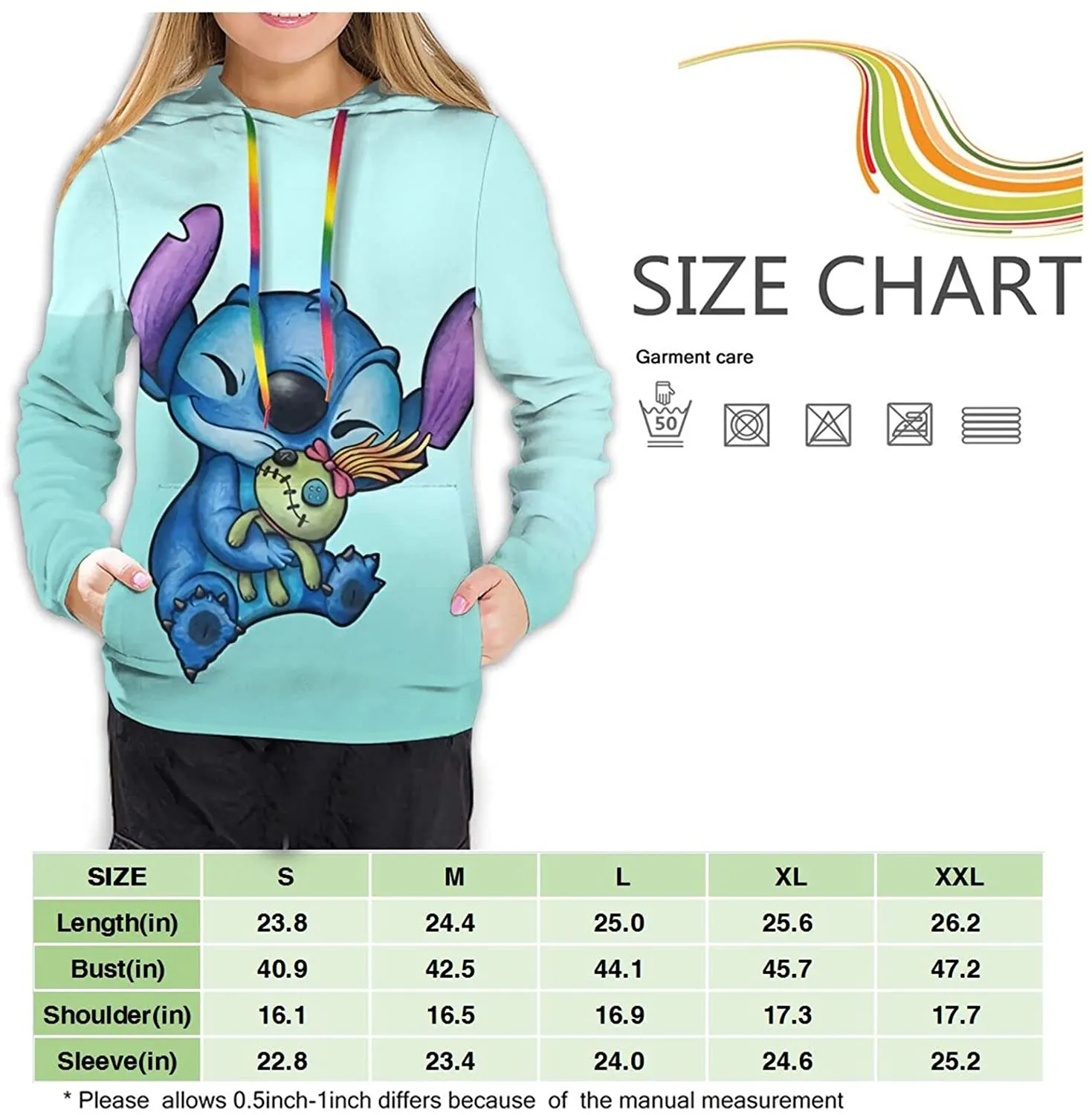 Anime Novelty Naughty lilo and Stitch Hoodie Pullover Girls Sweatshirt