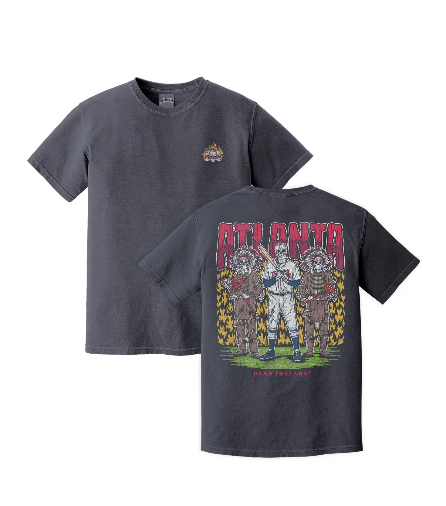 ATLANTA BASEBALL - "3 SKULL" PREMIUM SHIRT