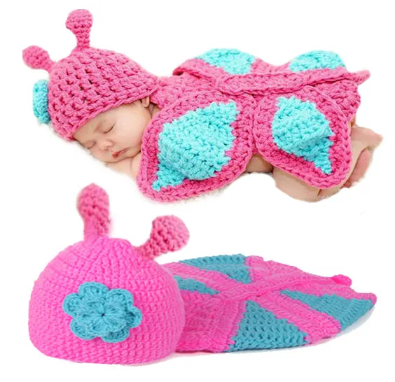 Babymoon Butterfly Designer Hat Crochet Clothing Photography Costume Baby Shower Gift
