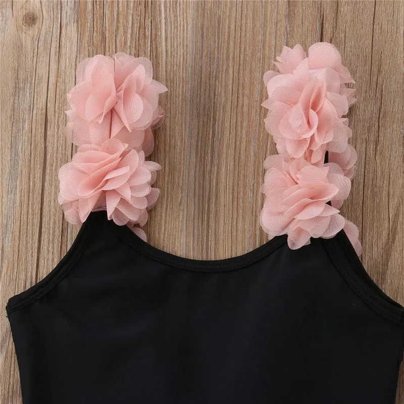 Children Swimwear  Ruffled Cross Bikini Set