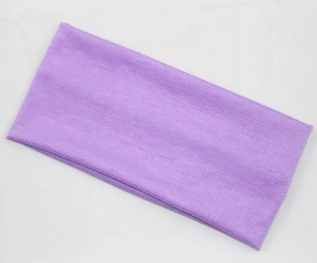 Fashion women candy color hair band sport Yoga cotton headband popular style absorb sweat wide headband for girls