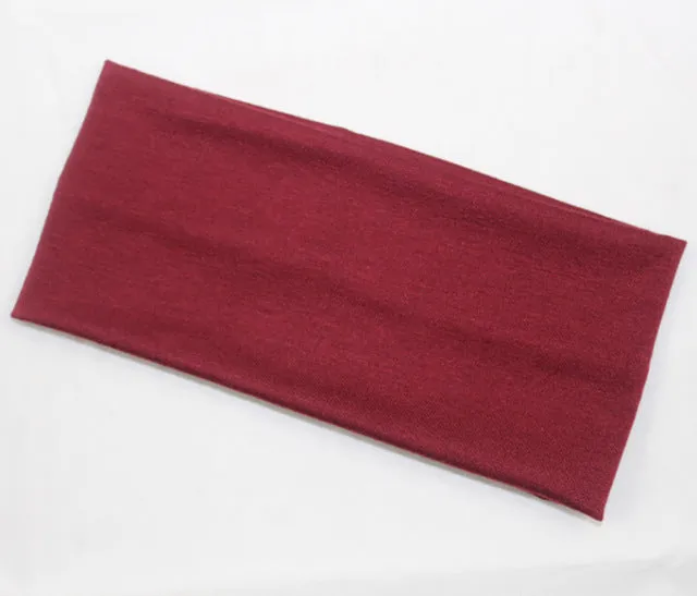 Fashion women candy color hair band sport Yoga cotton headband popular style absorb sweat wide headband for girls