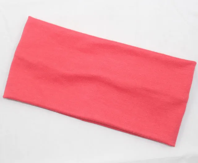 Fashion women candy color hair band sport Yoga cotton headband popular style absorb sweat wide headband for girls