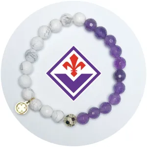 Fiorentina Mens Amethyst and White Howlite with Pav Soccer Ball
