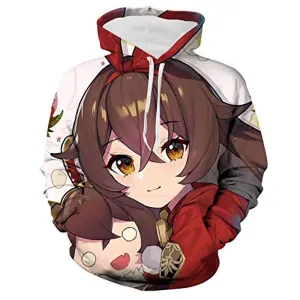 Genshin Impact Hoodies - Amber 3D Game Pullover Hooded Sweatshirt