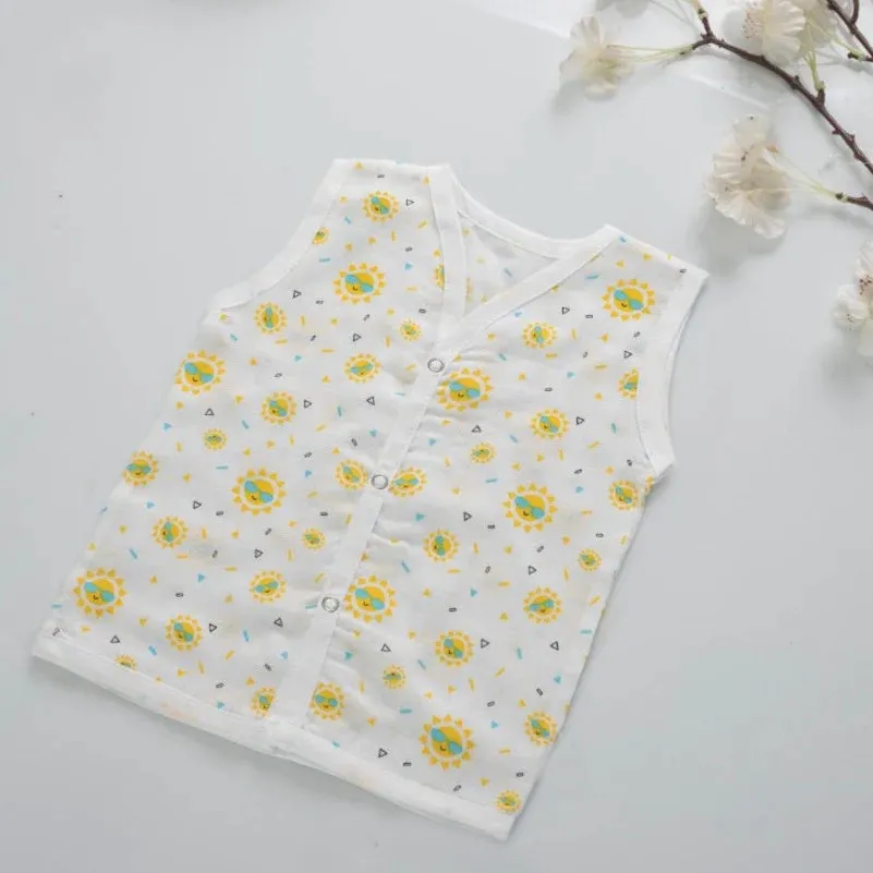 Jabla/Vest Button Type Muslin Cloth For Baby Multi Printed Pack Of 5 By MM