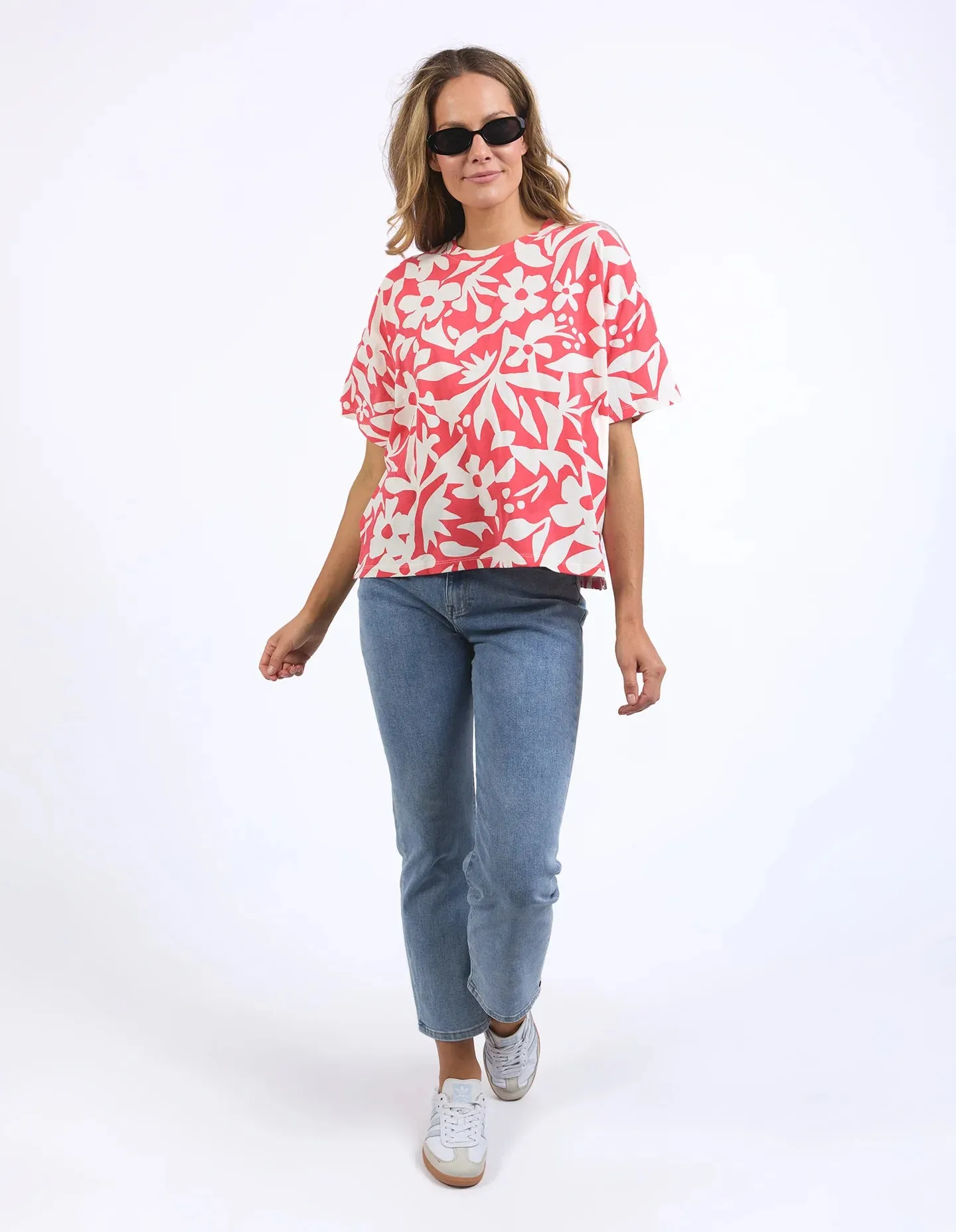 Stencil Floral Tee - Watermelon Floral