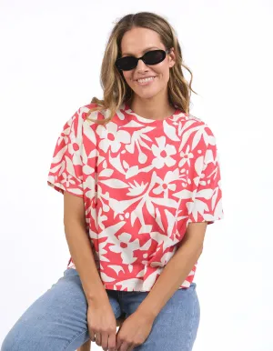 Stencil Floral Tee - Watermelon Floral