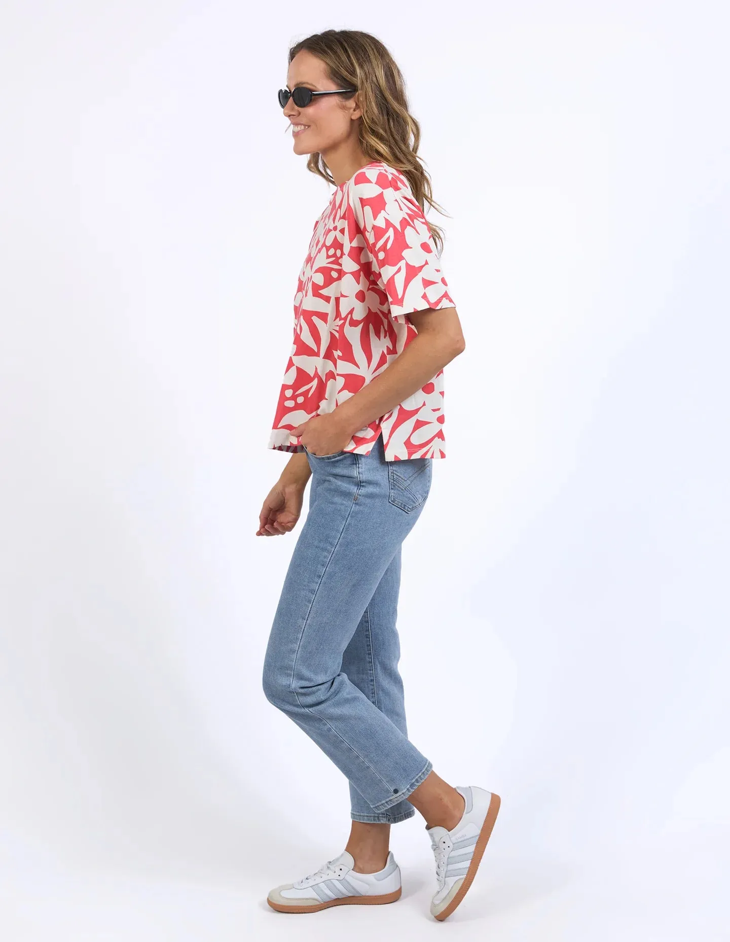 Stencil Floral Tee - Watermelon Floral