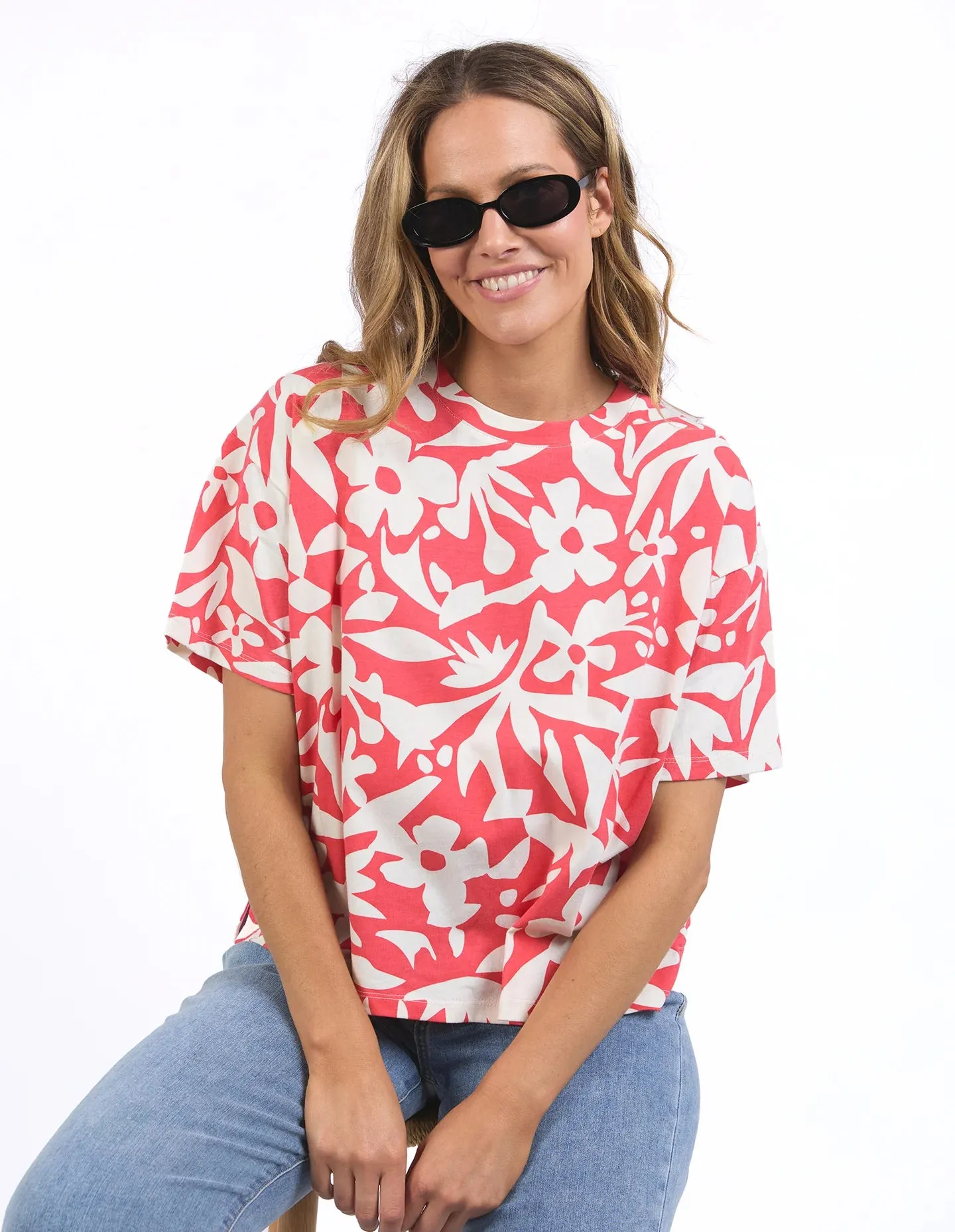 Stencil Floral Tee - Watermelon Floral
