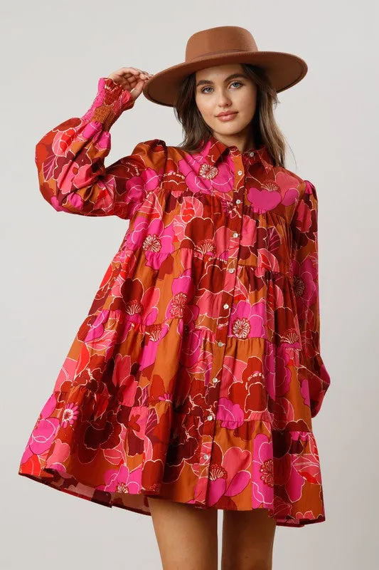 The Tennessee Dress in Pink Multi