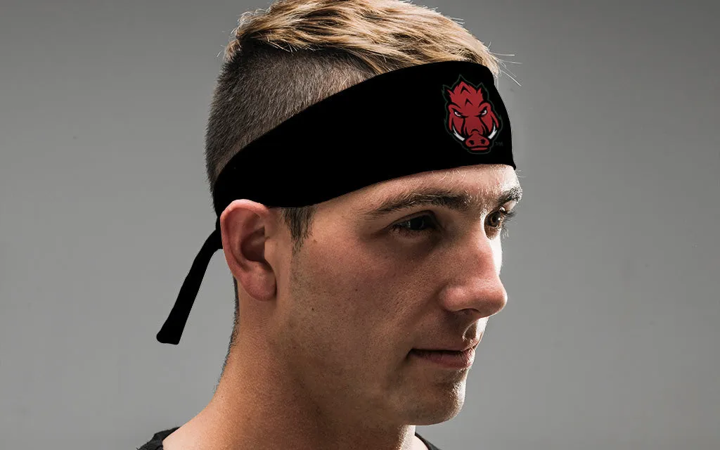 University of Arkansas: Front Hog Black Tie Headband