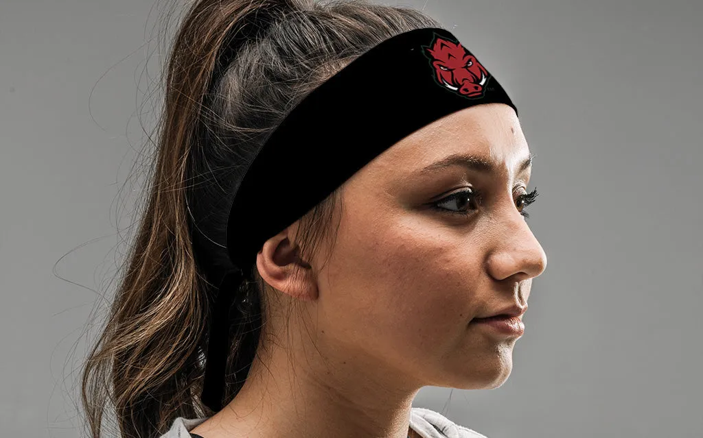University of Arkansas: Front Hog Black Tie Headband
