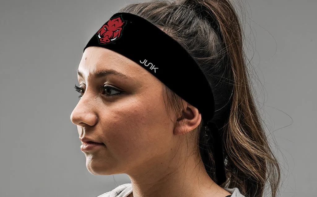 University of Arkansas: Front Hog Black Tie Headband