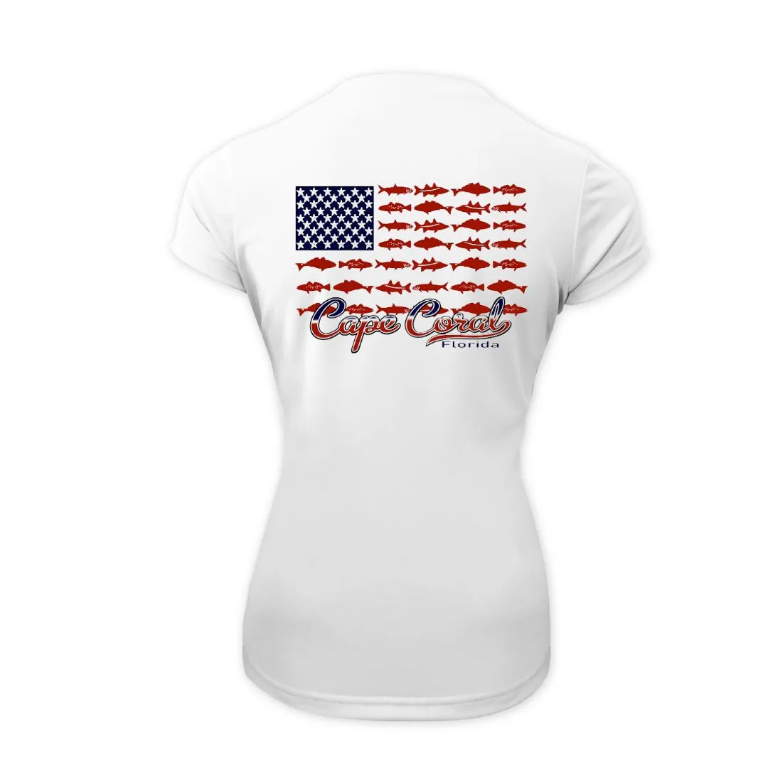 Women's Fish Flag UPF50 Sun Shirt - Flag on Back