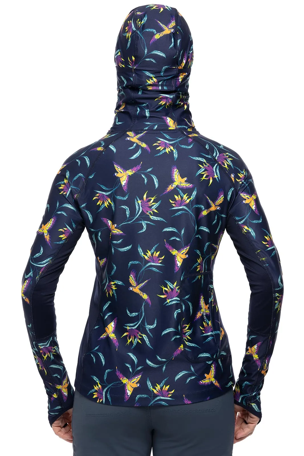 Women's Paros Sailing Hoodie  |  Navy Birds of Paradise