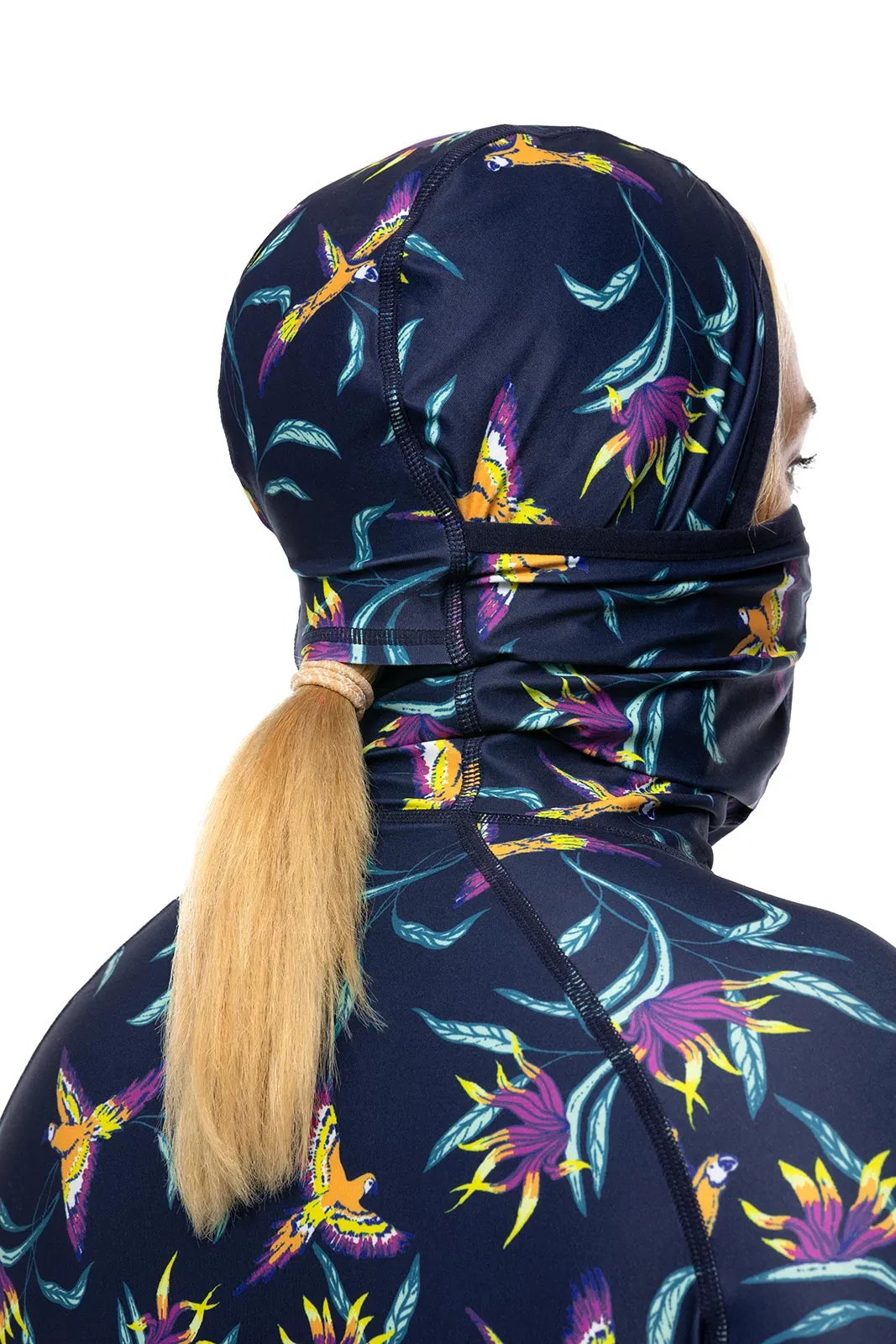 Women's Paros Sailing Hoodie  |  Navy Birds of Paradise